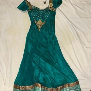 Teal green Indian dress